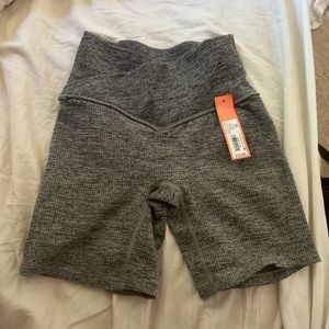 Grey crossover biker shorts